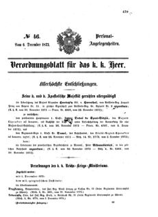 Kaiserlich-königliches Armee-Verordnungsblatt: Personal-Angelegenheiten 18731206 Seite: 1