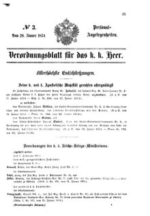 Kaiserlich-königliches Armee-Verordnungsblatt: Personal-Angelegenheiten 18740128 Seite: 1