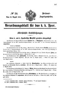 Kaiserlich-königliches Armee-Verordnungsblatt: Personal-Angelegenheiten 18740813 Seite: 1