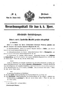 Kaiserlich-königliches Armee-Verordnungsblatt: Personal-Angelegenheiten 18750129 Seite: 1