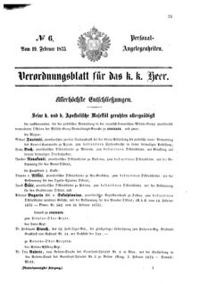 Kaiserlich-königliches Armee-Verordnungsblatt: Personal-Angelegenheiten 18750219 Seite: 1