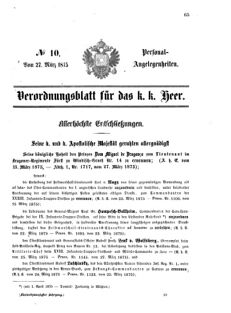 Kaiserlich-königliches Armee-Verordnungsblatt: Personal-Angelegenheiten 18750327 Seite: 1