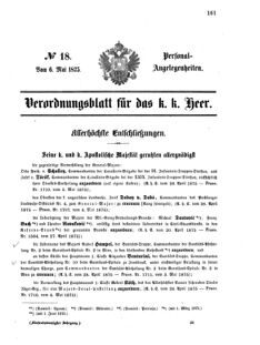 Kaiserlich-königliches Armee-Verordnungsblatt: Personal-Angelegenheiten 18750506 Seite: 1