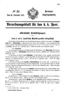 Kaiserlich-königliches Armee-Verordnungsblatt: Personal-Angelegenheiten 18750910 Seite: 1