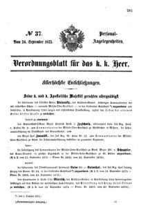 Kaiserlich-königliches Armee-Verordnungsblatt: Personal-Angelegenheiten 18750924 Seite: 1