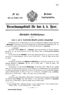 Kaiserlich-königliches Armee-Verordnungsblatt: Personal-Angelegenheiten 18751014 Seite: 1