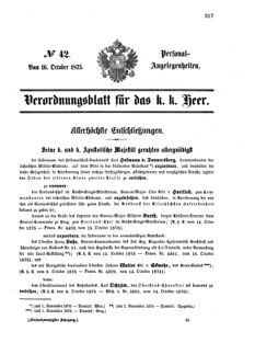 Kaiserlich-königliches Armee-Verordnungsblatt: Personal-Angelegenheiten 18751016 Seite: 1