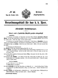 Kaiserlich-königliches Armee-Verordnungsblatt: Personal-Angelegenheiten 18751029 Seite: 1