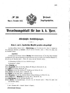 Kaiserlich-königliches Armee-Verordnungsblatt: Personal-Angelegenheiten 18751204 Seite: 1