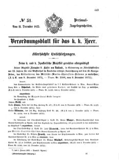 Kaiserlich-königliches Armee-Verordnungsblatt: Personal-Angelegenheiten 18751211 Seite: 1