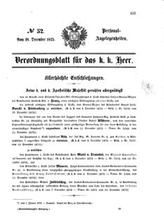 Kaiserlich-königliches Armee-Verordnungsblatt: Personal-Angelegenheiten 18751218 Seite: 1