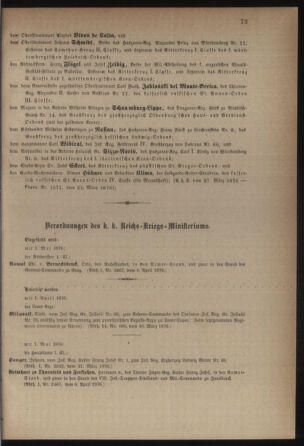 Kaiserlich-königliches Armee-Verordnungsblatt: Personal-Angelegenheiten 18760407 Seite: 3