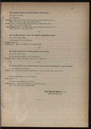 Kaiserlich-königliches Armee-Verordnungsblatt: Personal-Angelegenheiten 18770110 Seite: 11