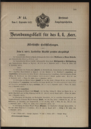 Kaiserlich-königliches Armee-Verordnungsblatt: Personal-Angelegenheiten