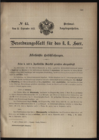 Kaiserlich-königliches Armee-Verordnungsblatt: Personal-Angelegenheiten