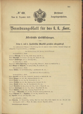 Kaiserlich-königliches Armee-Verordnungsblatt: Personal-Angelegenheiten 18771231 Seite: 1