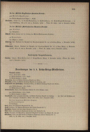 Kaiserlich-königliches Armee-Verordnungsblatt: Personal-Angelegenheiten 18781107 Seite: 47