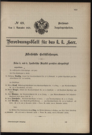 Kaiserlich-königliches Armee-Verordnungsblatt: Personal-Angelegenheiten 18781107 Seite: 51