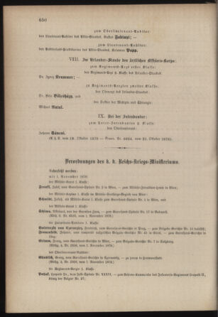 Kaiserlich-königliches Armee-Verordnungsblatt: Personal-Angelegenheiten 18781107 Seite: 58