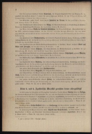 Kaiserlich-königliches Armee-Verordnungsblatt: Personal-Angelegenheiten 18790108 Seite: 2