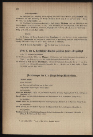 Kaiserlich-königliches Armee-Verordnungsblatt: Personal-Angelegenheiten 18790429 Seite: 2