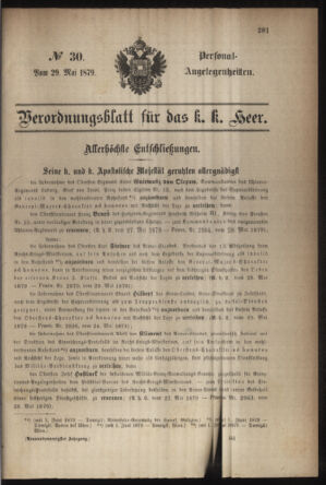 Kaiserlich-königliches Armee-Verordnungsblatt: Personal-Angelegenheiten