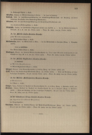 Kaiserlich-königliches Armee-Verordnungsblatt: Personal-Angelegenheiten 18791025 Seite: 69