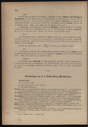 Kaiserlich-königliches Armee-Verordnungsblatt: Personal-Angelegenheiten 18791127 Seite: 2