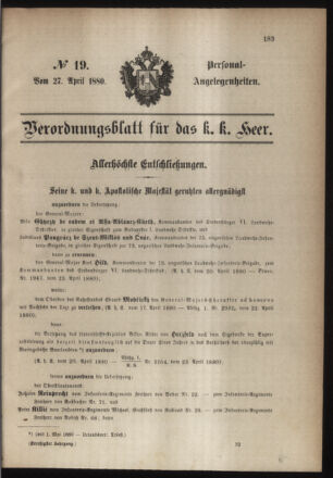 Kaiserlich-königliches Armee-Verordnungsblatt: Personal-Angelegenheiten 18800427 Seite: 47