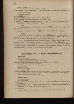 Kaiserlich-königliches Armee-Verordnungsblatt: Personal-Angelegenheiten 18800930 Seite: 6