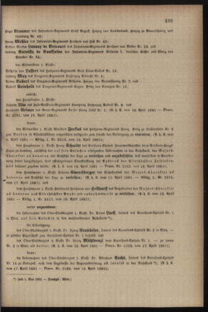 Kaiserlich-königliches Armee-Verordnungsblatt: Personal-Angelegenheiten 18810420 Seite: 3