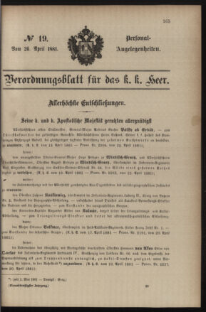 Kaiserlich-königliches Armee-Verordnungsblatt: Personal-Angelegenheiten 18810426 Seite: 59