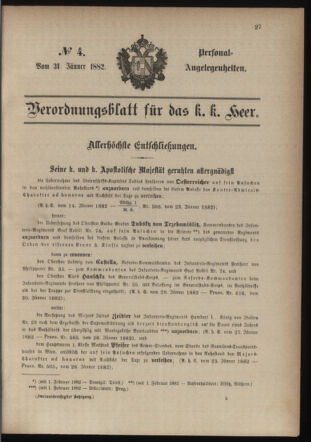 Kaiserlich-königliches Armee-Verordnungsblatt: Personal-Angelegenheiten