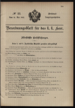 Kaiserlich-königliches Armee-Verordnungsblatt: Personal-Angelegenheiten 18820514 Seite: 5