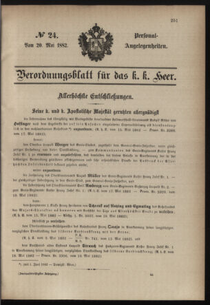 Kaiserlich-königliches Armee-Verordnungsblatt: Personal-Angelegenheiten