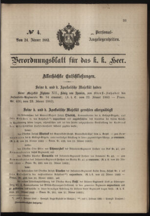 Kaiserlich-königliches Armee-Verordnungsblatt: Personal-Angelegenheiten 18830124 Seite: 1