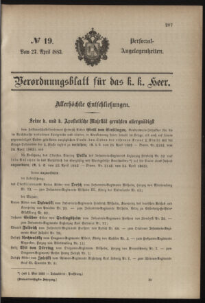 Kaiserlich-königliches Armee-Verordnungsblatt: Personal-Angelegenheiten 18830427 Seite: 61