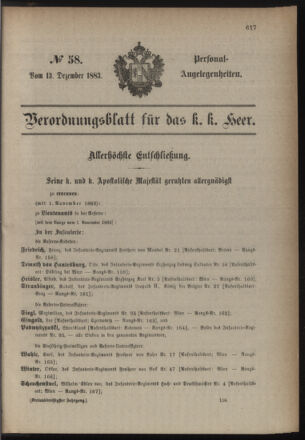 Kaiserlich-königliches Armee-Verordnungsblatt: Personal-Angelegenheiten 18831213 Seite: 11