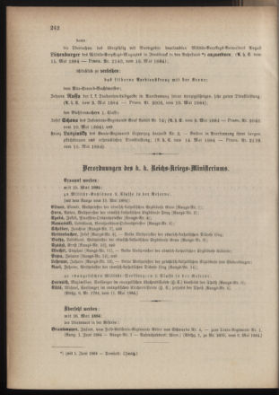 Kaiserlich-königliches Armee-Verordnungsblatt: Personal-Angelegenheiten 18840517 Seite: 2