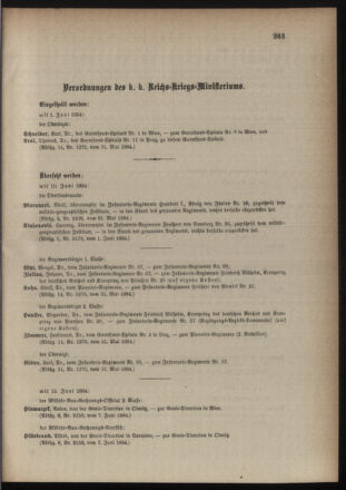 Kaiserlich-königliches Armee-Verordnungsblatt: Personal-Angelegenheiten 18840609 Seite: 3