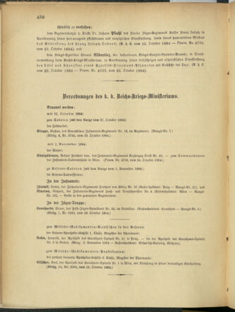 Kaiserlich-königliches Armee-Verordnungsblatt: Personal-Angelegenheiten 18841030 Seite: 4