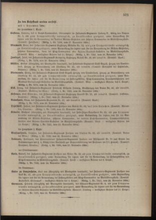 Kaiserlich-königliches Armee-Verordnungsblatt: Personal-Angelegenheiten 18841130 Seite: 11