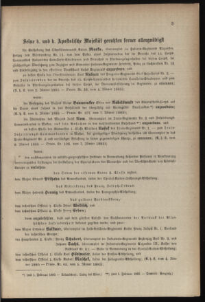 Kaiserlich-königliches Armee-Verordnungsblatt: Personal-Angelegenheiten 18850109 Seite: 3