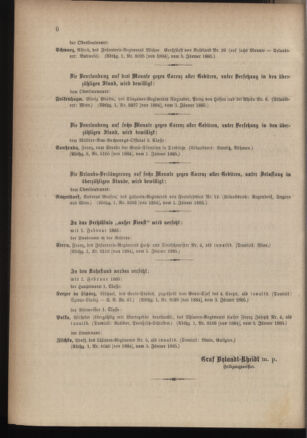 Kaiserlich-königliches Armee-Verordnungsblatt: Personal-Angelegenheiten 18850109 Seite: 6