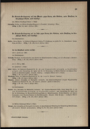 Kaiserlich-königliches Armee-Verordnungsblatt: Personal-Angelegenheiten 18850209 Seite: 5