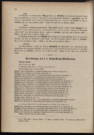 Kaiserlich-königliches Armee-Verordnungsblatt: Personal-Angelegenheiten 18850220 Seite: 2