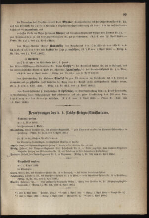 Kaiserlich-königliches Armee-Verordnungsblatt: Personal-Angelegenheiten 18850414 Seite: 3