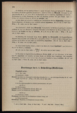 Kaiserlich-königliches Armee-Verordnungsblatt: Personal-Angelegenheiten 18850418 Seite: 2