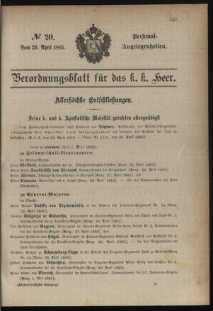 Kaiserlich-königliches Armee-Verordnungsblatt: Personal-Angelegenheiten 18850426 Seite: 13