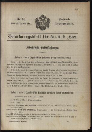 Kaiserlich-königliches Armee-Verordnungsblatt: Personal-Angelegenheiten 18851026 Seite: 13